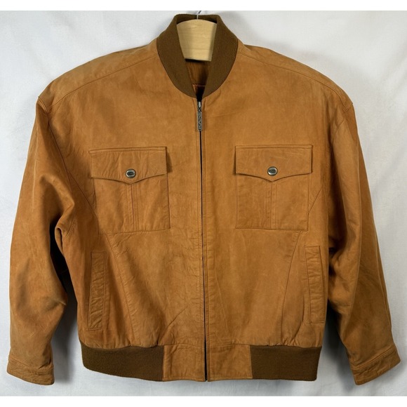Karl Kani Other - Vintage Karl Kani Suede Men's Bomber Jacket Zip Up Satin Style Interior XL Flaws